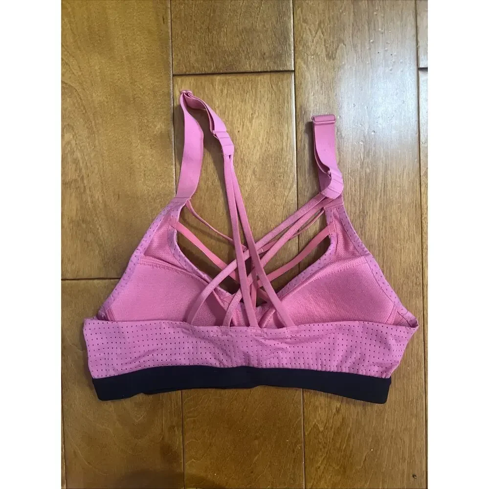 Victoria’s Secret Sport Bra Size 32A Pink Black Racerback Pullover Lightweight39